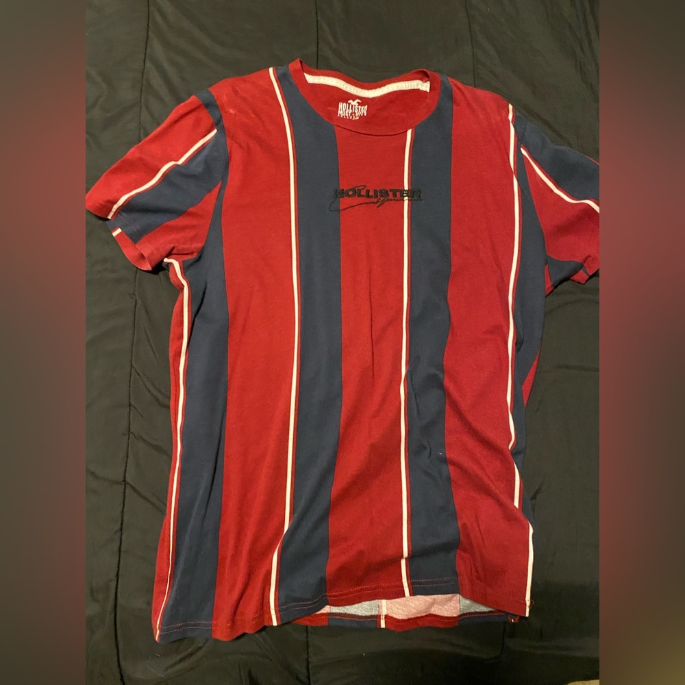 Red Blue Striped Men’s Hollister Shirt
